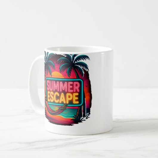 Endlose Sommerpause - Retro Sunset Adventure Kaffeetasse (Vorderseite Links)