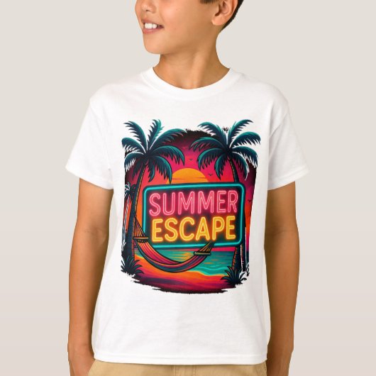 Endlose Sommerpause - Retro Sunset Adventure T-Shirt (Vorderseite)