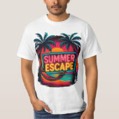 Endlose Sommerpause - Retro Sunset Adventure T-Shirt (Vorderseite)