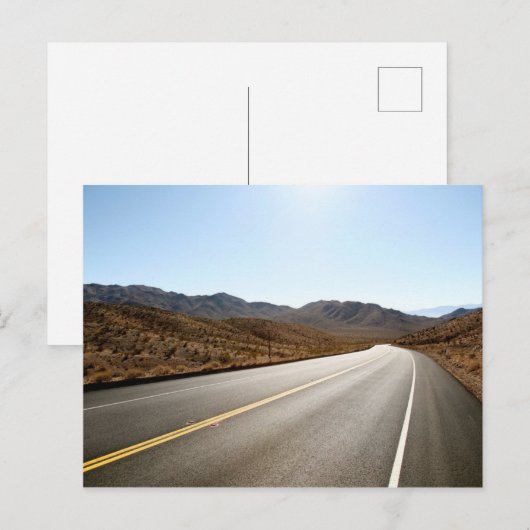 Endlose Straße | Wüstengebirge Postkarte (Vorne/Hinten)