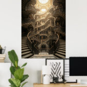 Endlose Treppe Große Architektur Poster (Heimbüro)