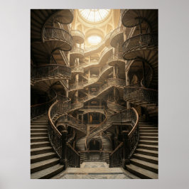 Endlose Treppe Große Architektur Poster