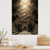 Endlose Treppe Große Architektur Poster (Küche)