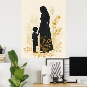 Endlose Umarmung – Mutter und Kind IV Poster (Heimbüro)