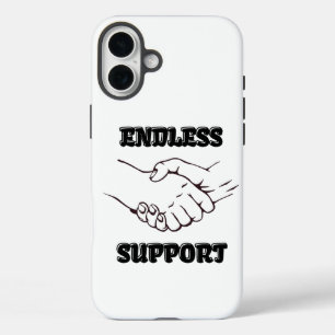 Endlose Unterstützung - Handshake-Symbol von Unity iPhone 16 Plus Hülle