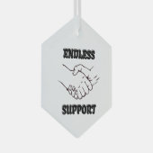 Endlose Unterstützung - Handshake-Symbol von Unity Ornament Aus Glas (Vorderseite Rechts)