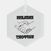 Endlose Unterstützung - Handshake-Symbol von Unity Ornament Aus Glas (Rückseite)