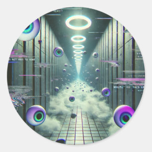 👁️ "Endlose Watcher"-👁️ Runder Aufkleber