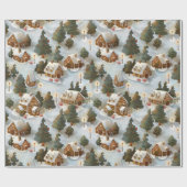 Endlose Weihnachts-Gingerbrot-Dorf Geschenkpapier (Flach)