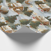 Endlose Weihnachts-Gingerbrot-Dorf Geschenkpapier (Ecke)
