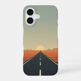 Endlose Wüstenstraße iPhone 16 Hülle