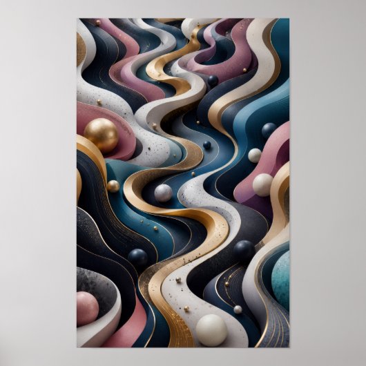 Endloser 3D-Fluss Abstracte Wandkunst Poster (Vorne)
