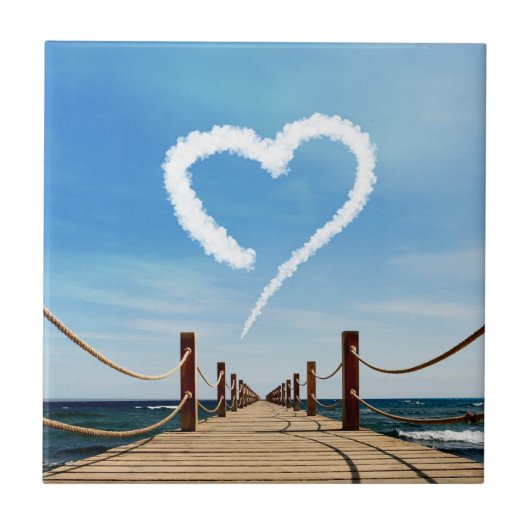Endloser Pfad Herzförmige Cloud Fliese (Vorderseite)