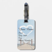 Endloser Pfad Herzförmige Cloud Gepäckanhänger (Rückseite vertikal)