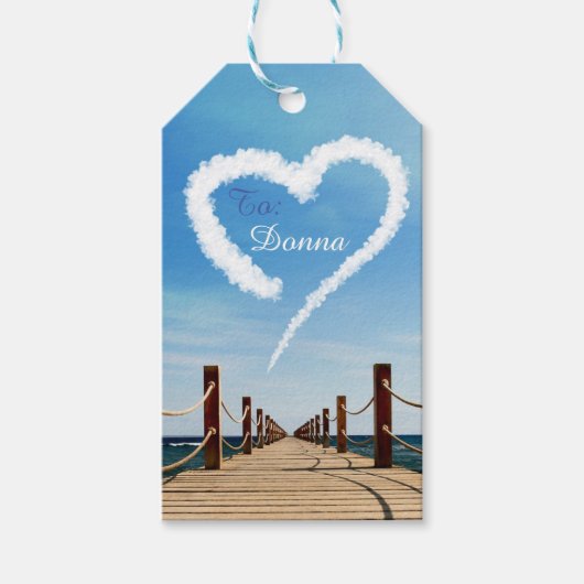 Endloser Pfad Herzförmige Cloud Geschenkanhänger (Vorderseite)