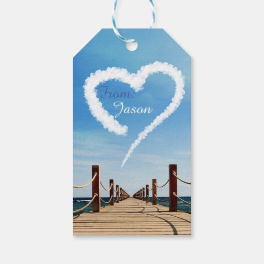 Endloser Pfad Herzförmige Cloud Geschenkanhänger (Rückseite)