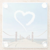 Endloser Pfad Herzförmige Cloud Glasuntersetzer (Rückseite)