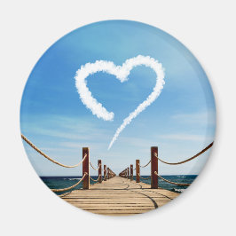 Endloser Pfad Herzförmige Cloud Magnet