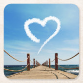 Endloser Pfad Herzförmige Cloud Rechteckiger Pappuntersetzer (Vorderseite)