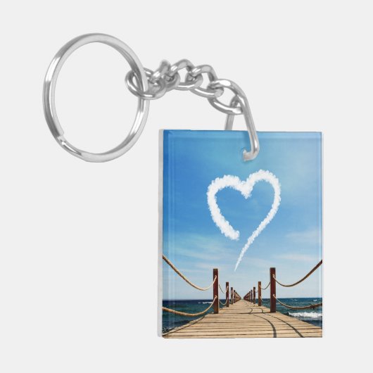 Endloser Pfad Herzförmige Cloud Schlüsselanhänger (Vorderseite links)