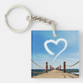 Endloser Pfad Herzförmige Cloud Schlüsselanhänger