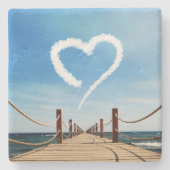 Endloser Pfad Herzförmige Cloud Steinuntersetzer (Vorderseite)