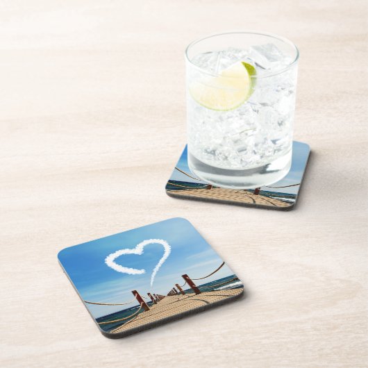 Endloser Pfad Herzförmige Cloud Untersetzer (Rechte Seite)