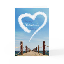 Endloser Pfad mit Herzwolke - Valentinstag-Karte