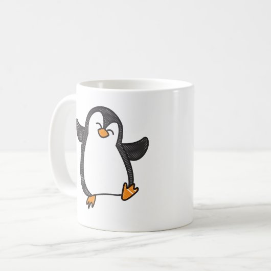 endloser Pinguin Kaffeetasse (Vorderseite Links)
