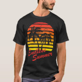 Endloser Sommer-80er tropischer Sonnenuntergang T-Shirt (Vorderseite)