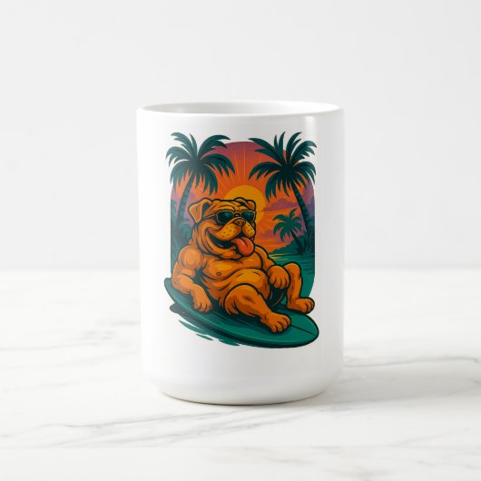 Endloser Sommer Bulldog - Retro Surf Kaffeetasse (Mittel)