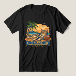 Endloser Sommer Katzenstrand für Katzenliebhaber Tri-Blend Shirt