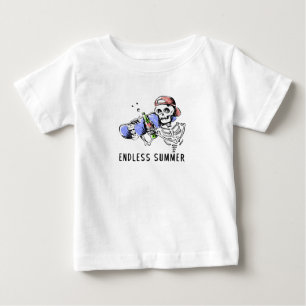 Endloser Sommer Lustiger Skelett Baby T-shirt