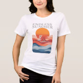 Endloser Sommer - Retro Sunset & Beach Vibes Tri-Blend Shirt (Vorderseite)