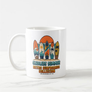 Endloser Sommer Retro-Surfboards Strand Kaffeetasse