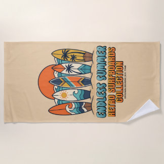 Endloser Sommer Retro-Surfboards Strand Strandtuch