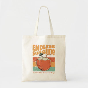 Endloser Sonnenschein Kokosnuss Retro Strand Tragetasche