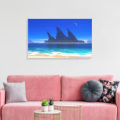 Endloses Blau (2025) Leinwanddruck (Insitu (Wohnzimmer))