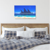 Endloses Blau (2025) Leinwanddruck (Insitu (Schlafzimmer))