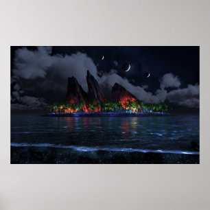 Endloses Blau (Nacht) Poster