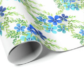 Endloses Blau Vergiss mich nicht Blume Geschenkpapier (Rolleneckpunkt)