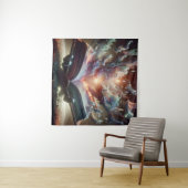 Endloses Buch mit kaskadierenden liquiden Wörtern Wandteppich (Beispiel (Horizontal))