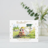 Endloses Glück Weihnachts-Feiertag-Party Postkarte (Stehend Vorderseite)