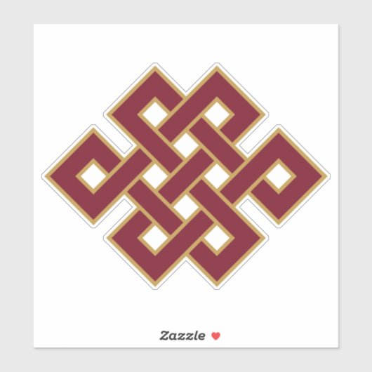 Endloses Knot-Buddhismus-Symbol Aufkleber (Blatt)