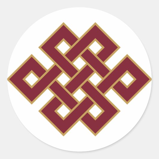 Endloses Knot-Buddhismus-Symbol Runder Aufkleber (Vorderseite)