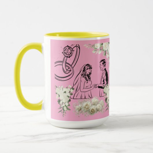 Endloses Schwur-Magie-Rosa Tasse (Links)