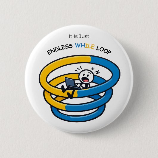 Endlosschleifenbewusster Python-Entwickler | Knopf Button (Vorderseite)