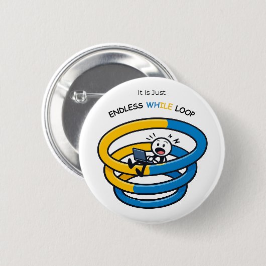 Endlosschleifenbewusster Python-Entwickler | Knopf Button (Vorne & Hinten)