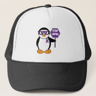 EndLupus: Pinguin mit Zeichen Truckerkappe