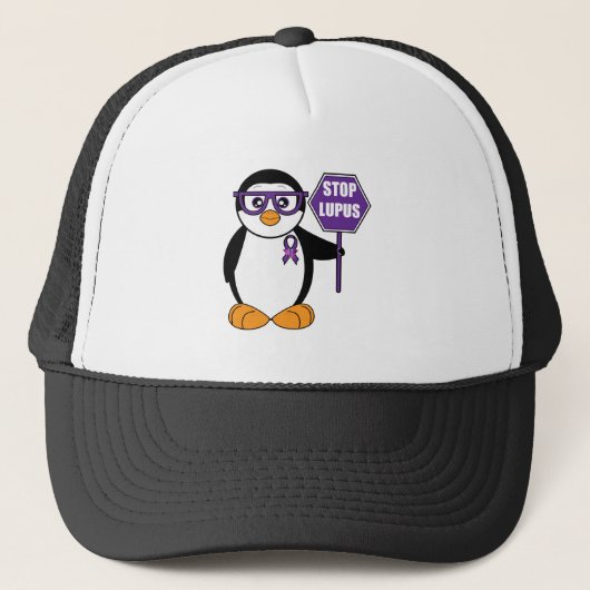EndLupus: Pinguin mit Zeichen Truckerkappe (Vorderseite)